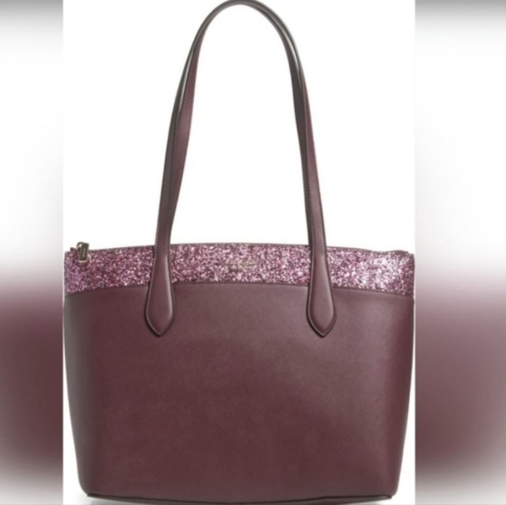 Kate Spade ♠️ Cherrywood Flash Glitter Tote NWT
